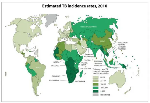 Figure 1: World Health Organization Global TB Incidence 2010 Figure 1: World Health Organization Global TB Incidence 2010