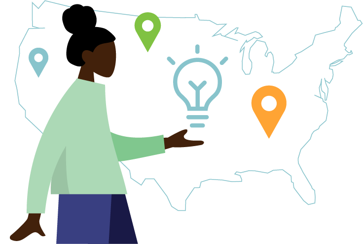 Regional meetings character illustration